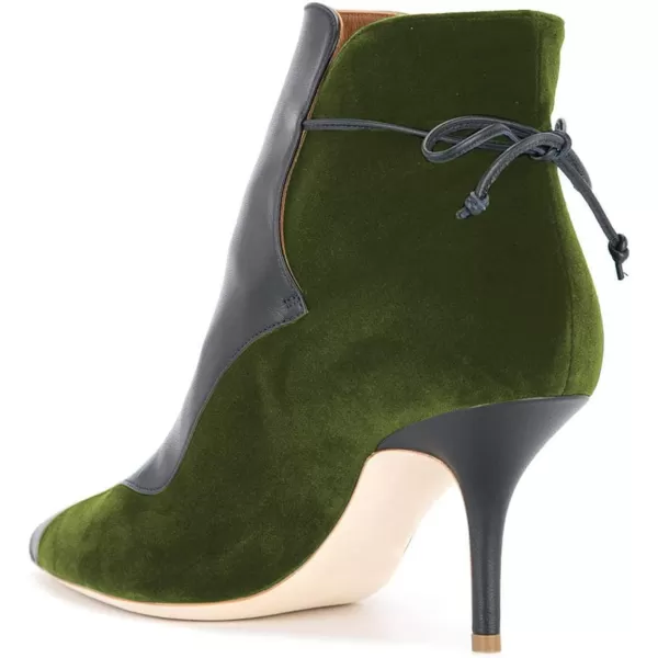 imageFSJ Women Sexy Leopard Ankle Boots Pointed Toe Stiletto Mid Heels Lace Up Booties Shoes Size 415 USGreen