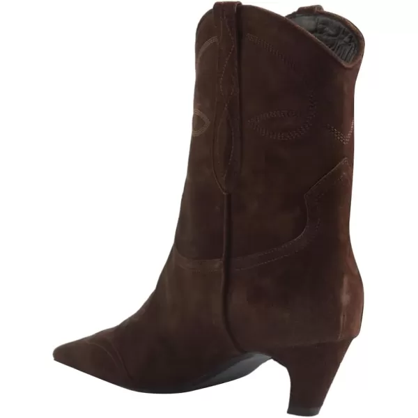 imageFSJ Women Square Toe Comfort Kitten Low Heel Ankle Boot Pull On Bootie Winter Cowgirl Cowboy Casual Dress Shoes Size 416 USDark Saddle Brown