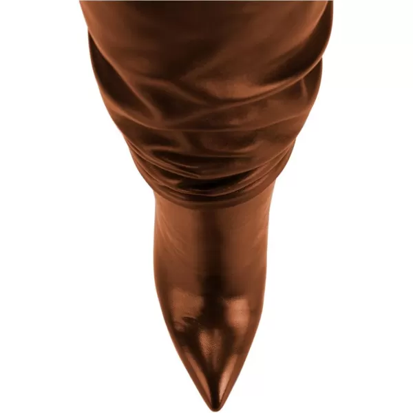 imageFSJ Women Versatile Stretchy Knee High Boots Stiletto High Heels Pull On Slouchy Fashion Long Boots Shoes Size 415 USBronze