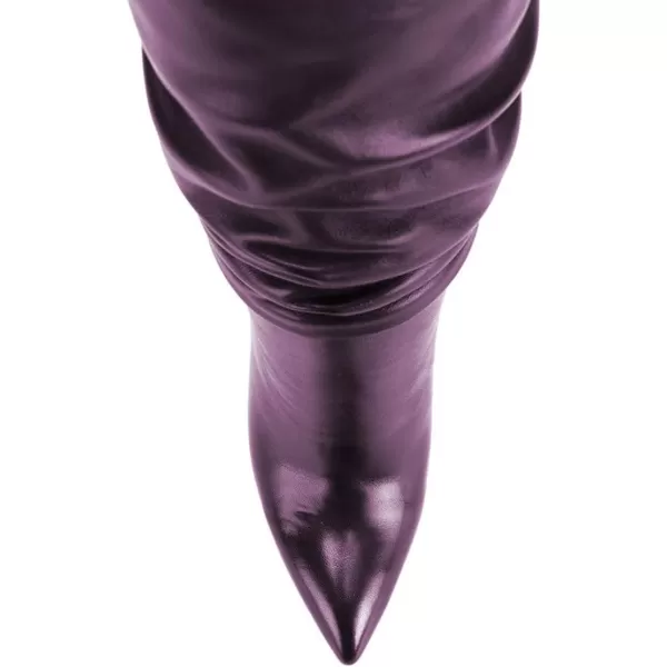 imageFSJ Women Versatile Stretchy Knee High Boots Stiletto High Heels Pull On Slouchy Fashion Long Boots Shoes Size 415 USPurple