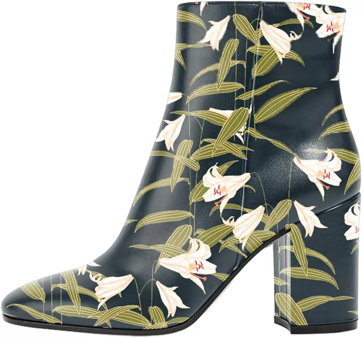 imageFSJ Women Almond Toe Chunky Block High Heel Handmade Ankle Booties Elegant Ladies Casual Dress Daily Boots Size 415 USLily