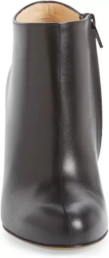 imageFSJ Women Fashion Almond Toe Boots Stiletto High Heels Ankle Booties Comfy Shoes Side Zipper US Size 415 USBlackPu
