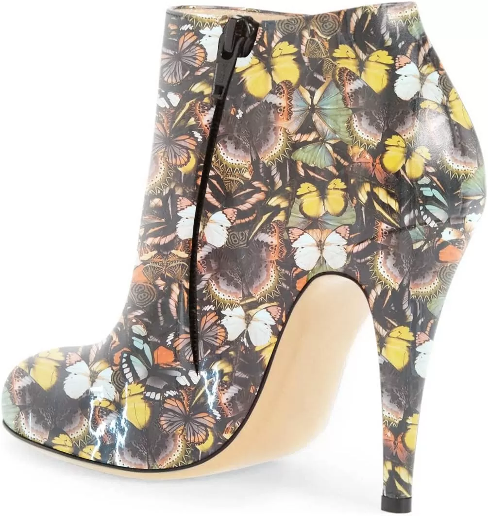 imageFSJ Women Fashion Almond Toe Boots Stiletto High Heels Ankle Booties Comfy Shoes Side Zipper US Size 415 USButterfly