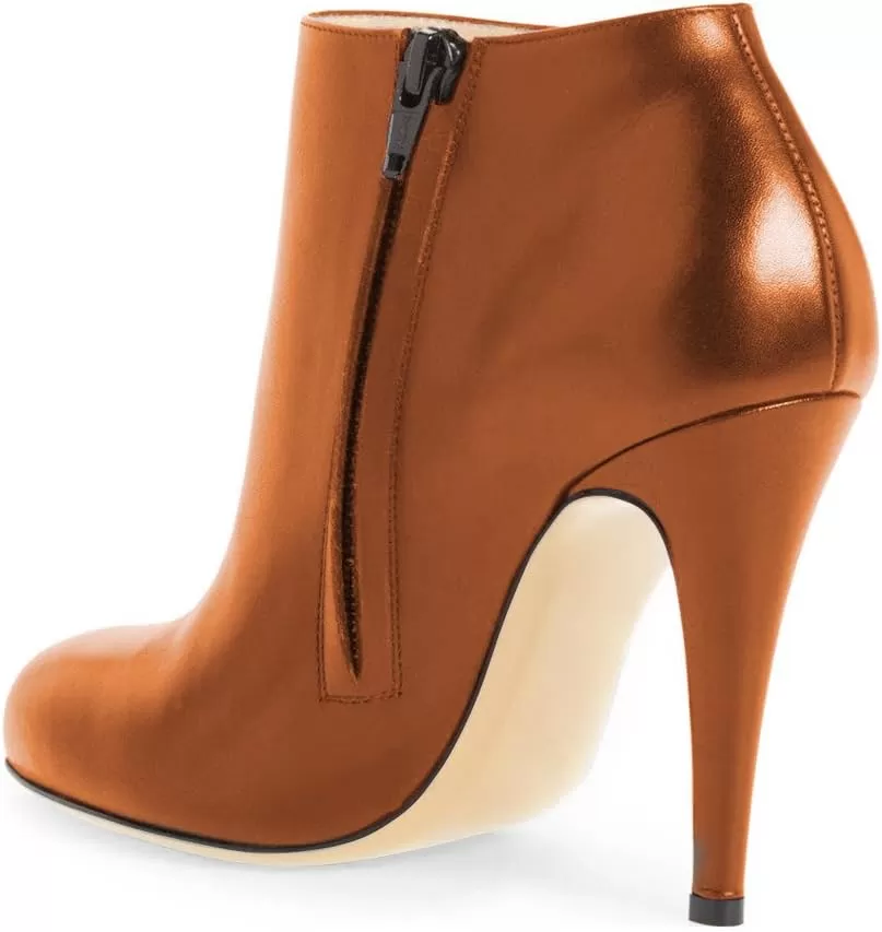 imageFSJ Women Fashion Almond Toe Boots Stiletto High Heels Ankle Booties Comfy Shoes Side Zipper US Size 415 USTanPu