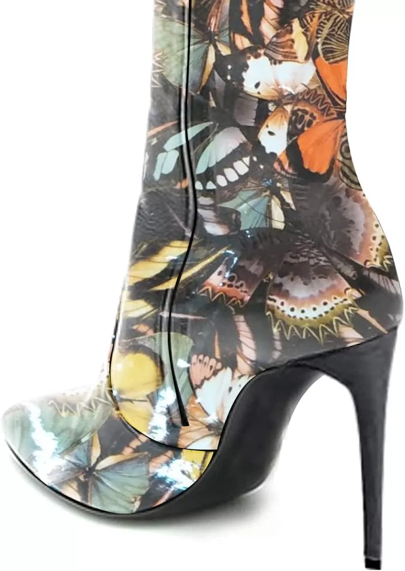 imageFSJ Women Fashion Pointed Toe Stiletto Heel Thigh High Over The Knee Boots Pull On Side Zipper Patent Leather Winter Shoes Size 415 USMulticolor