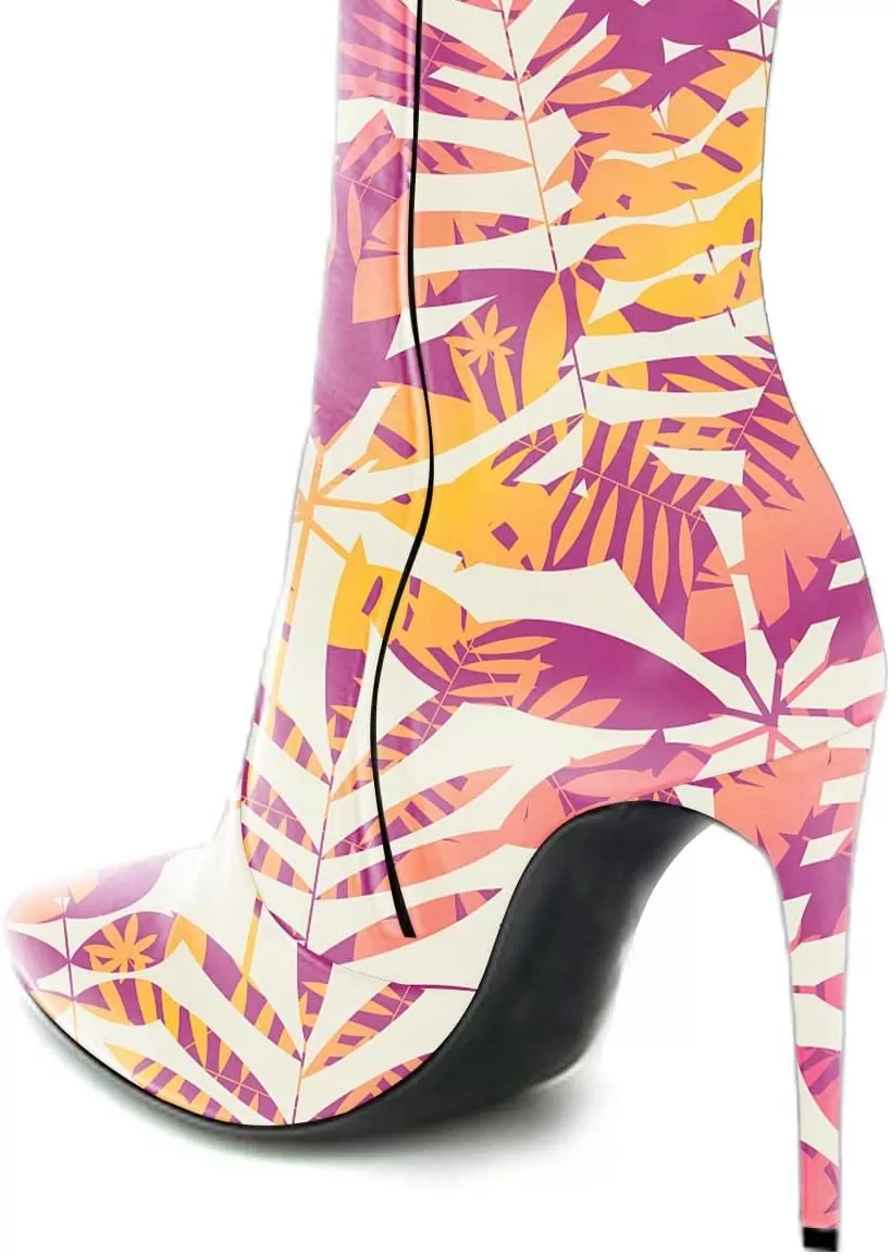 imageFSJ Women Fashion Pointed Toe Stiletto Heel Thigh High Over The Knee Boots Pull On Side Zipper Patent Leather Winter Shoes Size 415 USPink Fall