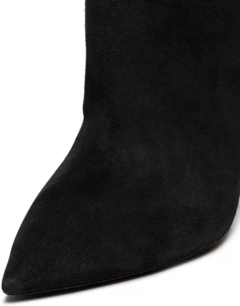 imageFSJ Women Sexy Thigh High Long Boots Over The Knee Cone High Heels Stretch Winter Dress Shoes SizeBlack