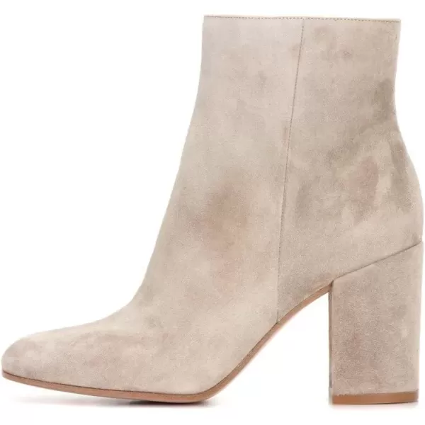 imageFSJ Women Almond Toe Chunky Block High Heel Handmade Ankle Booties Elegant Ladies Casual Dress Daily Boots Size 415 USBeige
