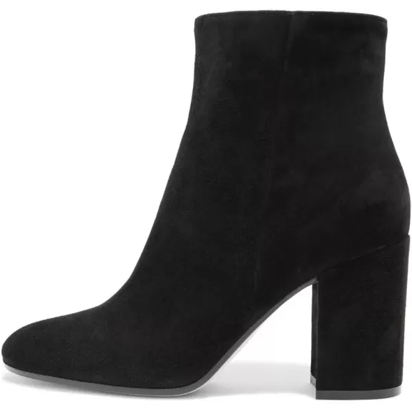 imageFSJ Women Almond Toe Chunky Block High Heel Handmade Ankle Booties Elegant Ladies Casual Dress Daily Boots Size 415 USBlack