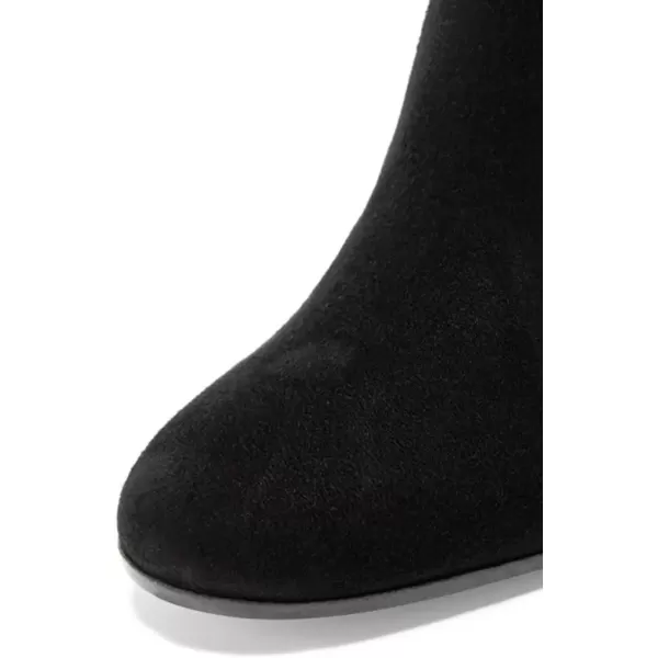 imageFSJ Women Almond Toe Chunky Block High Heel Handmade Ankle Booties Elegant Ladies Casual Dress Daily Boots Size 415 USBlack