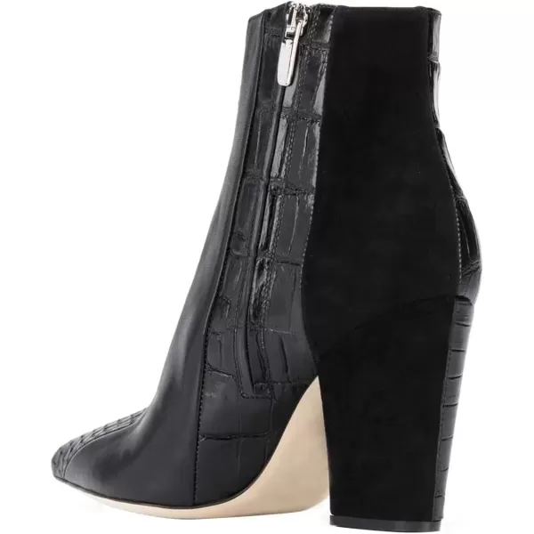 imageFSJ Women Almond Toe Chunky Block High Heel Handmade Ankle Booties Elegant Ladies Casual Dress Daily Boots Size 415 USBlack Animal Print