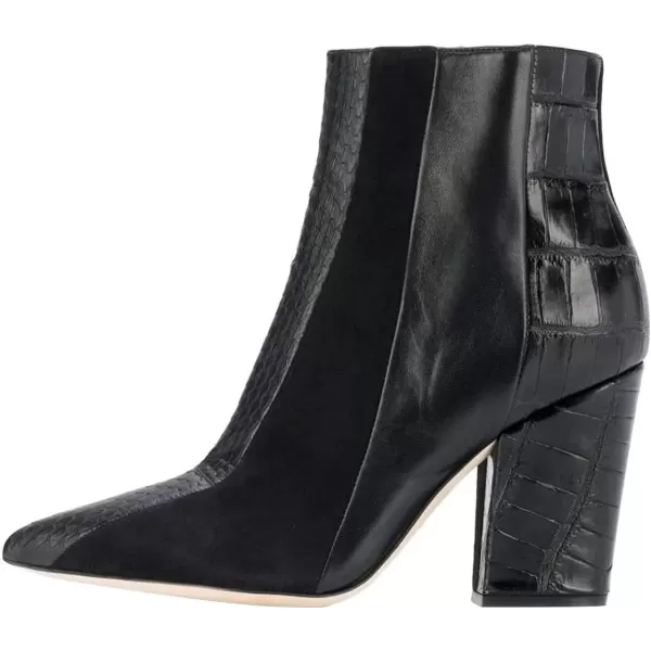 imageFSJ Women Almond Toe Chunky Block High Heel Handmade Ankle Booties Elegant Ladies Casual Dress Daily Boots Size 415 USBlack Animal Print