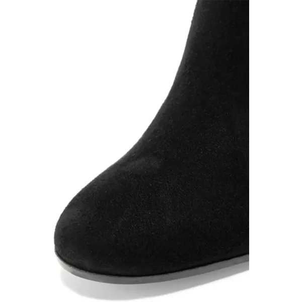 imageFSJ Women Almond Toe Chunky Block High Heel Handmade Ankle Booties Elegant Ladies Casual Dress Daily Boots Size 415 USBlack Crystal Heel