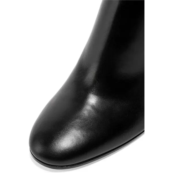 imageFSJ Women Almond Toe Chunky Block High Heel Handmade Ankle Booties Elegant Ladies Casual Dress Daily Boots Size 415 USBlack Glossy