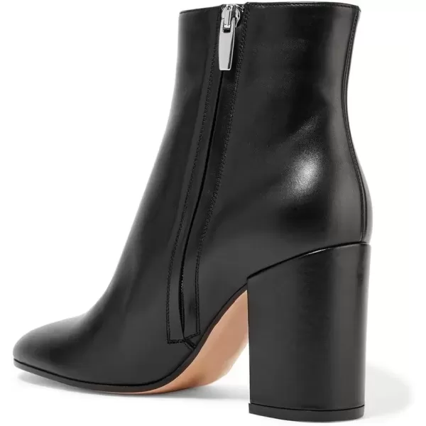 imageFSJ Women Almond Toe Chunky Block High Heel Handmade Ankle Booties Elegant Ladies Casual Dress Daily Boots Size 415 USBlack Glossy