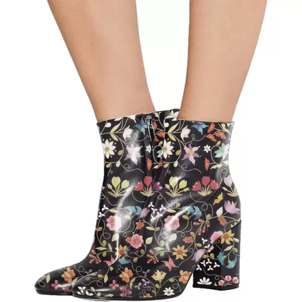 imageFSJ Women Almond Toe Chunky Block High Heel Handmade Ankle Booties Elegant Ladies Casual Dress Daily Boots Size 415 USFlower