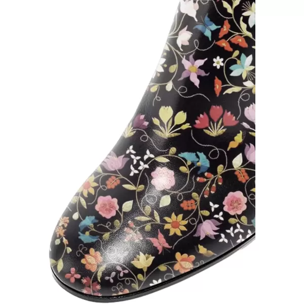 imageFSJ Women Almond Toe Chunky Block High Heel Handmade Ankle Booties Elegant Ladies Casual Dress Daily Boots Size 415 USFlower