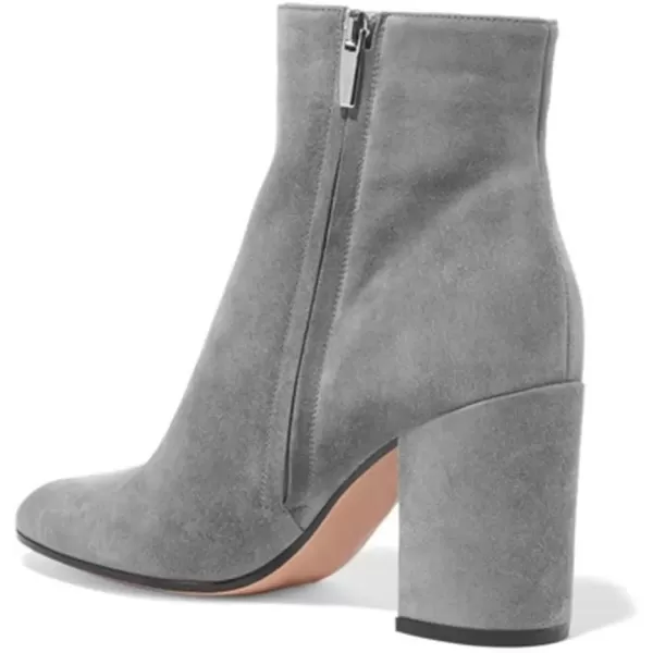 imageFSJ Women Almond Toe Chunky Block High Heel Handmade Ankle Booties Elegant Ladies Casual Dress Daily Boots Size 415 USGrey