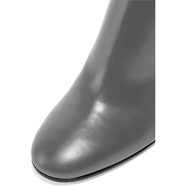 imageFSJ Women Almond Toe Chunky Block High Heel Handmade Ankle Booties Elegant Ladies Casual Dress Daily Boots Size 415 USGrey Glossy
