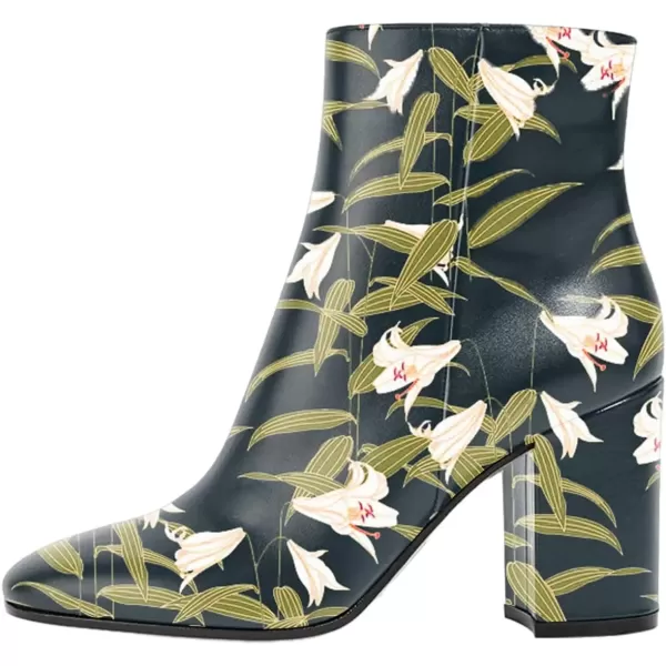 imageFSJ Women Almond Toe Chunky Block High Heel Handmade Ankle Booties Elegant Ladies Casual Dress Daily Boots Size 415 USLily