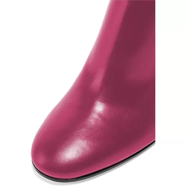 imageFSJ Women Almond Toe Chunky Block High Heel Handmade Ankle Booties Elegant Ladies Casual Dress Daily Boots Size 415 USMediumvioletred