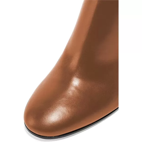 imageFSJ Women Almond Toe Chunky Block High Heel Handmade Ankle Booties Elegant Ladies Casual Dress Daily Boots Size 415 USPeru
