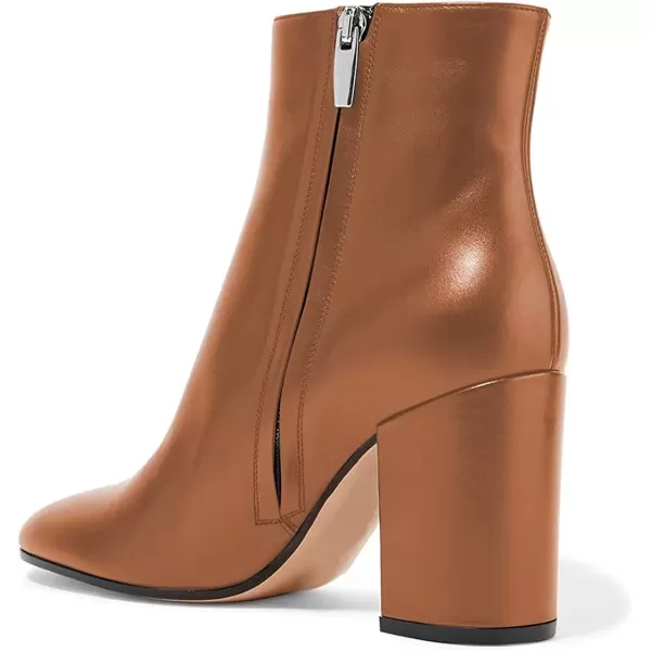imageFSJ Women Almond Toe Chunky Block High Heel Handmade Ankle Booties Elegant Ladies Casual Dress Daily Boots Size 415 USPeru