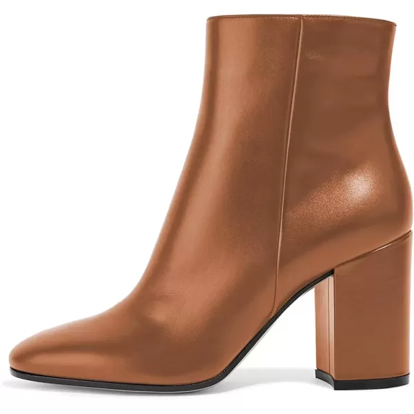 imageFSJ Women Almond Toe Chunky Block High Heel Handmade Ankle Booties Elegant Ladies Casual Dress Daily Boots Size 415 USPeru