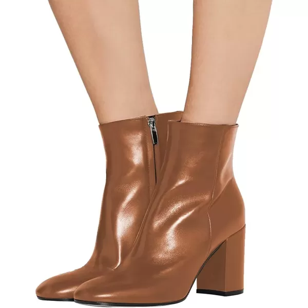imageFSJ Women Almond Toe Chunky Block High Heel Handmade Ankle Booties Elegant Ladies Casual Dress Daily Boots Size 415 USPeru