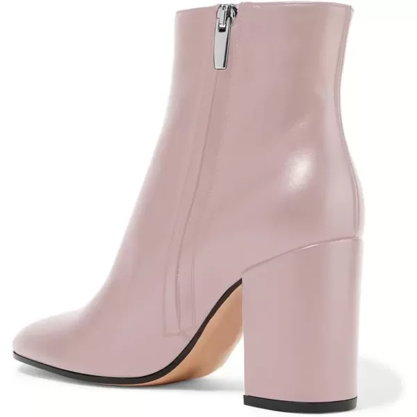 imageFSJ Women Almond Toe Chunky Block High Heel Handmade Ankle Booties Elegant Ladies Casual Dress Daily Boots Size 415 USRose Pink
