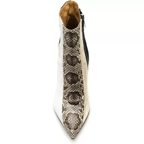 imageFSJ Women Almond Toe Chunky Block High Heel Handmade Ankle Booties Elegant Ladies Casual Dress Daily Boots Size 415 USWhite Animal Print