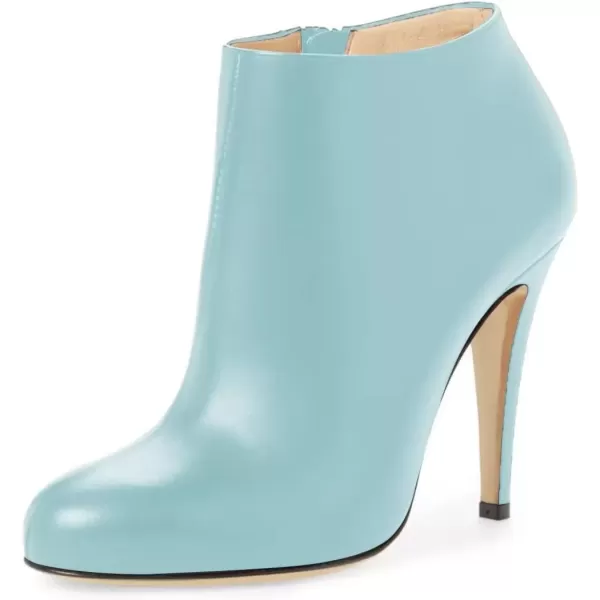 imageFSJ Women Fashion Almond Toe Boots Stiletto High Heels Ankle Booties Comfy Shoes Side Zipper US Size 415 USBaby Blue