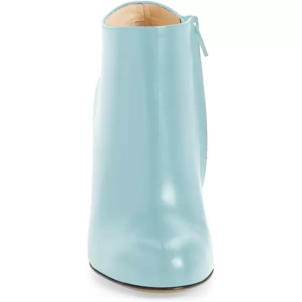imageFSJ Women Fashion Almond Toe Boots Stiletto High Heels Ankle Booties Comfy Shoes Side Zipper US Size 415 USBaby Blue