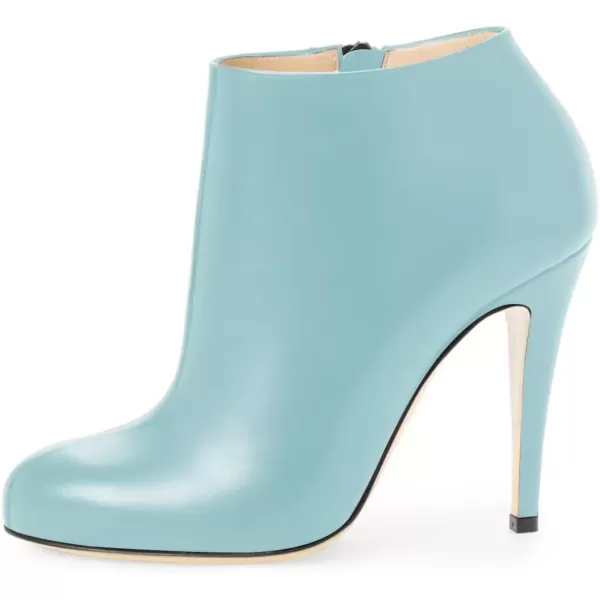 imageFSJ Women Fashion Almond Toe Boots Stiletto High Heels Ankle Booties Comfy Shoes Side Zipper US Size 415 USBaby Blue