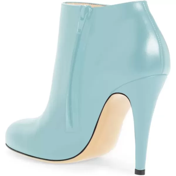 imageFSJ Women Fashion Almond Toe Boots Stiletto High Heels Ankle Booties Comfy Shoes Side Zipper US Size 415 USBaby Blue