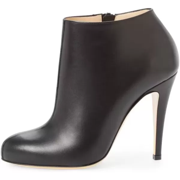 imageFSJ Women Fashion Almond Toe Boots Stiletto High Heels Ankle Booties Comfy Shoes Side Zipper US Size 415 USBlackPu