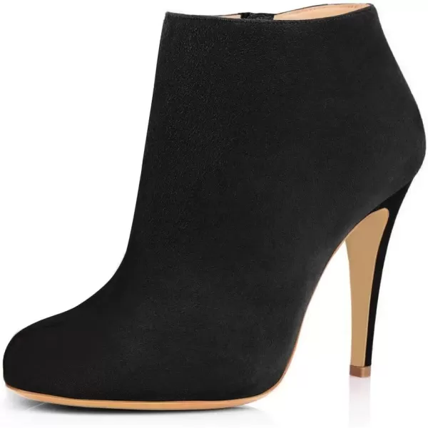 imageFSJ Women Fashion Almond Toe Boots Stiletto High Heels Ankle Booties Comfy Shoes Side Zipper US Size 415 USBlackSuede