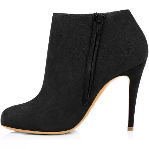 imageFSJ Women Fashion Almond Toe Boots Stiletto High Heels Ankle Booties Comfy Shoes Side Zipper US Size 415 USBlackSuede