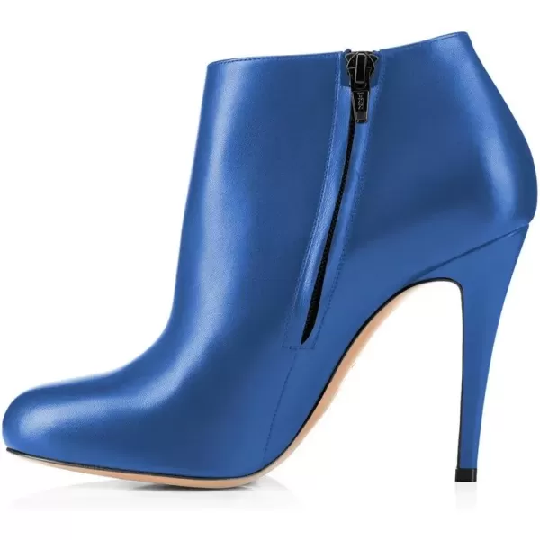 imageFSJ Women Fashion Almond Toe Boots Stiletto High Heels Ankle Booties Comfy Shoes Side Zipper US Size 415 USBluePu