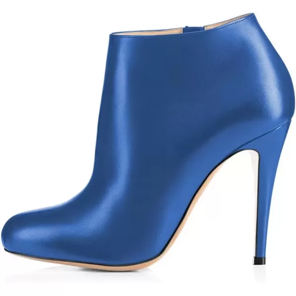 imageFSJ Women Fashion Almond Toe Boots Stiletto High Heels Ankle Booties Comfy Shoes Side Zipper US Size 415 USBluePu