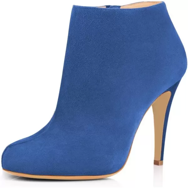 imageFSJ Women Fashion Almond Toe Boots Stiletto High Heels Ankle Booties Comfy Shoes Side Zipper US Size 415 USBlueSuede