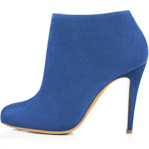 imageFSJ Women Fashion Almond Toe Boots Stiletto High Heels Ankle Booties Comfy Shoes Side Zipper US Size 415 USBlueSuede