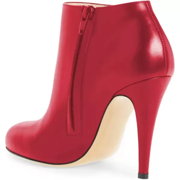 imageFSJ Women Fashion Almond Toe Boots Stiletto High Heels Ankle Booties Comfy Shoes Side Zipper US Size 415 USCrimson