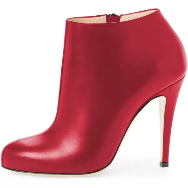 imageFSJ Women Fashion Almond Toe Boots Stiletto High Heels Ankle Booties Comfy Shoes Side Zipper US Size 415 USCrimson