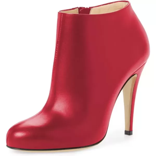 imageFSJ Women Fashion Almond Toe Boots Stiletto High Heels Ankle Booties Comfy Shoes Side Zipper US Size 415 USCrimson