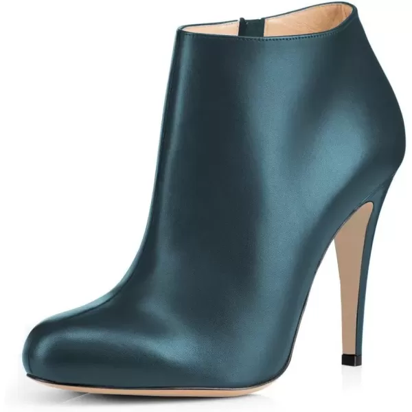 imageFSJ Women Fashion Almond Toe Boots Stiletto High Heels Ankle Booties Comfy Shoes Side Zipper US Size 415 USDark CyanPu