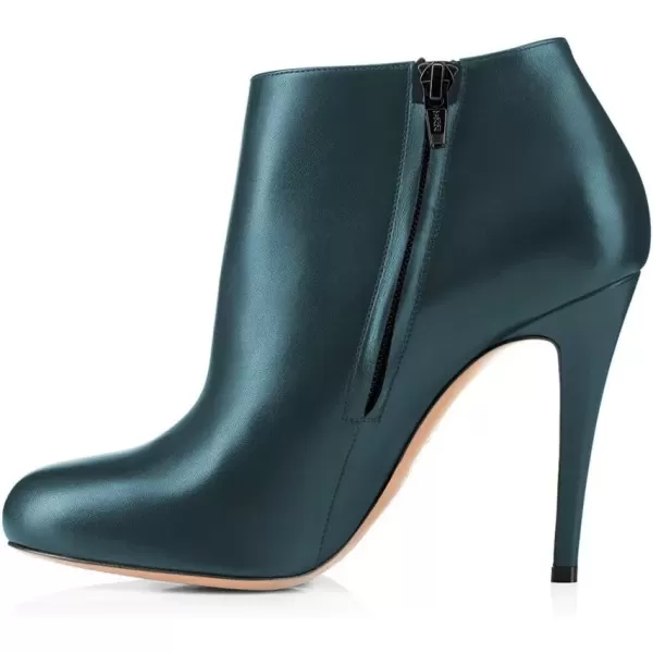 imageFSJ Women Fashion Almond Toe Boots Stiletto High Heels Ankle Booties Comfy Shoes Side Zipper US Size 415 USDark CyanPu