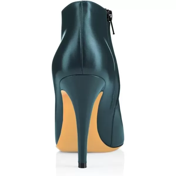 imageFSJ Women Fashion Almond Toe Boots Stiletto High Heels Ankle Booties Comfy Shoes Side Zipper US Size 415 USDark CyanPu