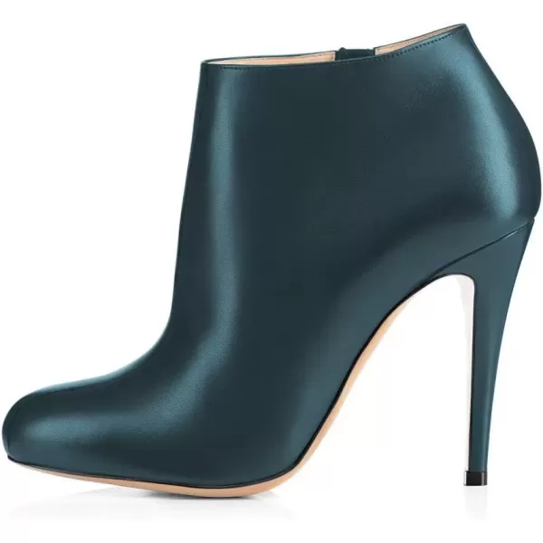 imageFSJ Women Fashion Almond Toe Boots Stiletto High Heels Ankle Booties Comfy Shoes Side Zipper US Size 415 USDark CyanPu