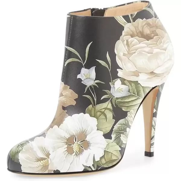 imageFSJ Women Fashion Almond Toe Boots Stiletto High Heels Ankle Booties Comfy Shoes Side Zipper US Size 415 USFlowerprint